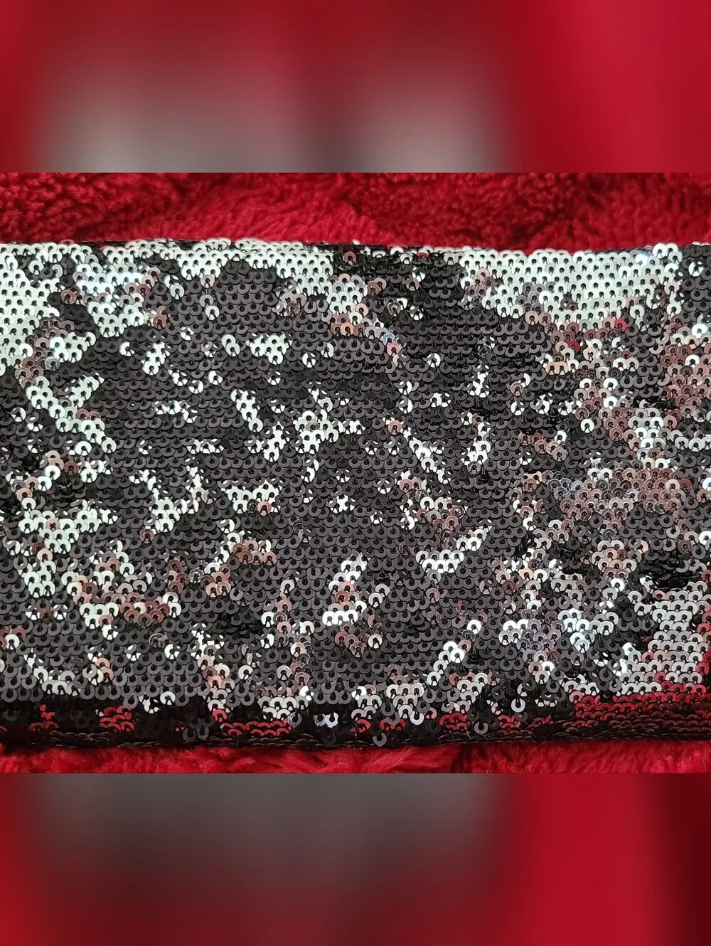 Two Way Sequin Crossbody/ Clutch With Magnetic Snap Closure & Removable Chain